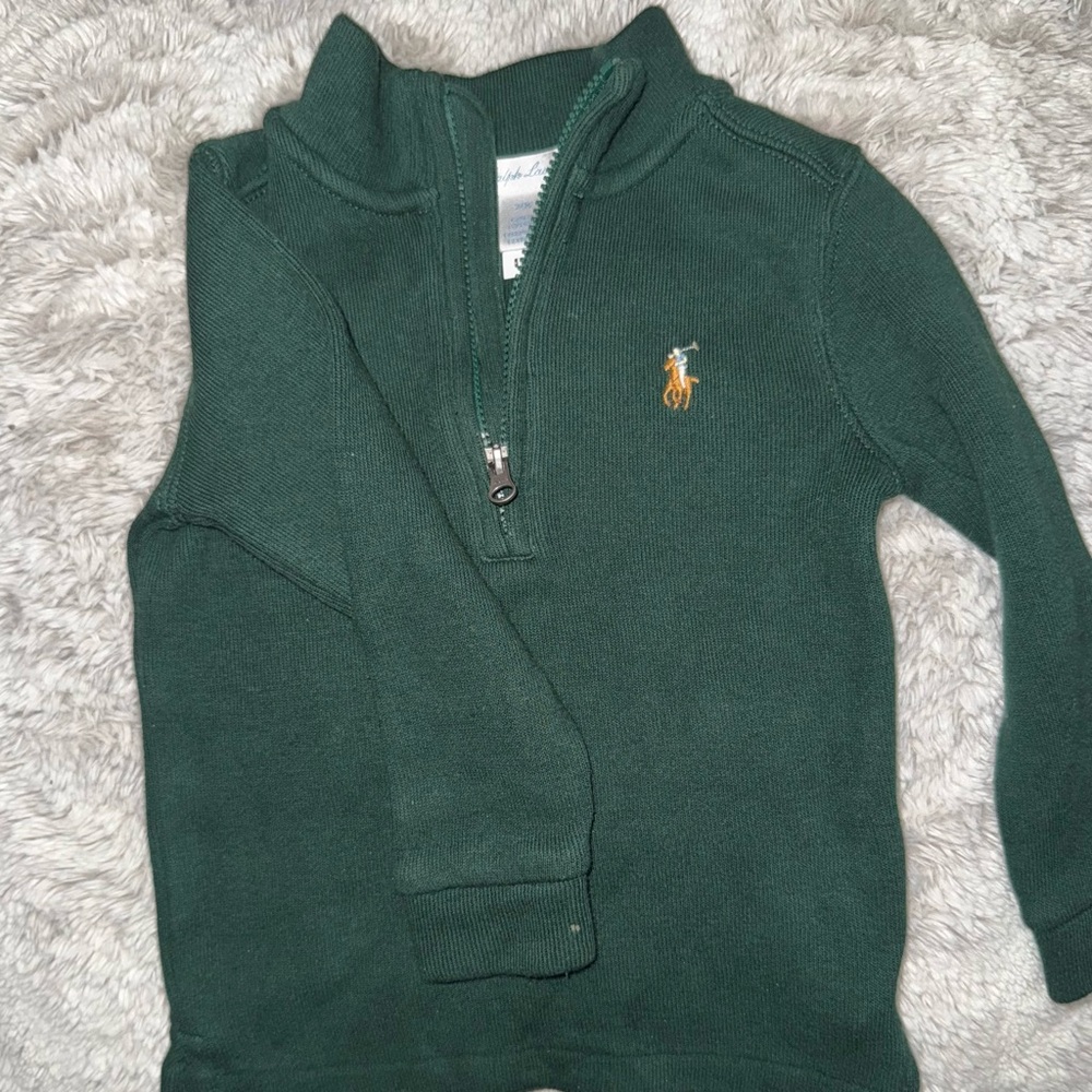 Polo by Ralph Lauren Kids Forest Green Half-Zip Sweater